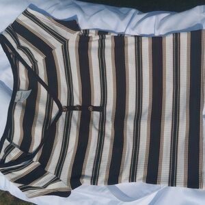No Boundaries Black and White Striped Short Sleeve Top